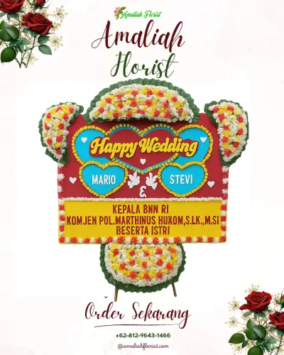 Karangan Papan Bunga Pernikahan di Semanan
